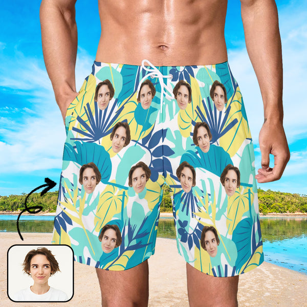 Custom Face Swim Shorts Swim Trunks For Men Personalized Face On Swim Shorts
