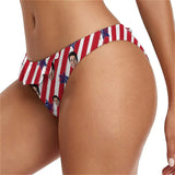 Custom Face American Flag Bikini Top&Bottom One Shoulder Bikini Top Split Bikini