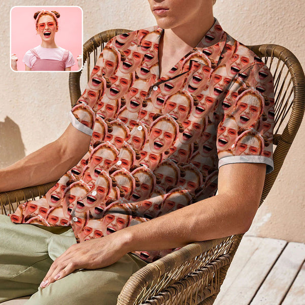 Custom MultiFace Camp Collar Hawaiian Shirt Personalized Men Hawaiian Shirt Photo Tropical Aloha Shirt
