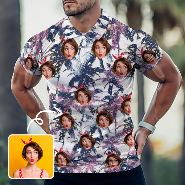 Custom Face Plant Polo Shirt Personalized Hawaiian Shirt For Men