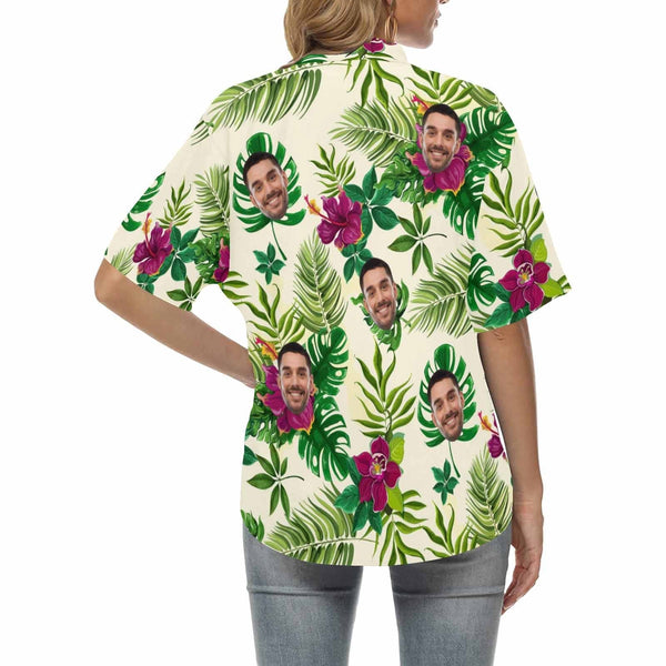 Custom Face Flowers Women's Hawaiian Shirts