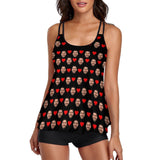 #Plus Size Custom Face Boyfriend Swimsuit Personalized Tankini Bathing Suit For Women 2 Piece Swimsuit
