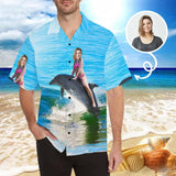 Customizable Hawaiian Shirts Create Your Own Hawaiian Shirt Sea Dolphin Photo Aloha Shirts Gift for Boyfriend or Husband