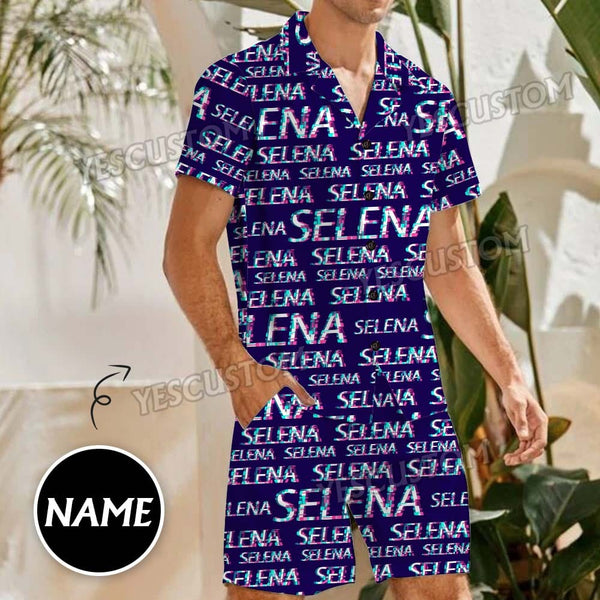 Custom Name TikTok Hawaiian Set Fashion Summer Holiday Hawaiian Shirt & Shorts Set Add Your Own Custom Text