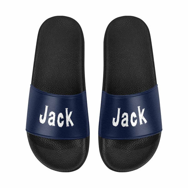 Custom Couple Name Sandals Personalized Name Blue And Red Slides