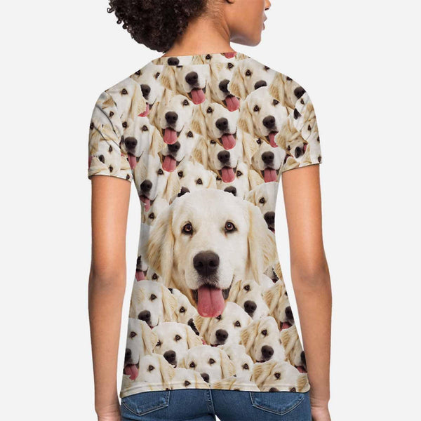 Custom Pet Face Women's All Over Print T-shirt