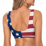 Sport Top-Custom Boyfriend Face Personalized Flag Bikini Swimsuit Top