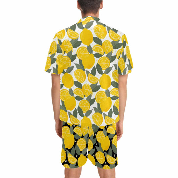 Custom Name Limited Lemon Hawaiian Set Summer Holiday Hawaiian Shirt & Shorts Set Personalized Shirt for Him