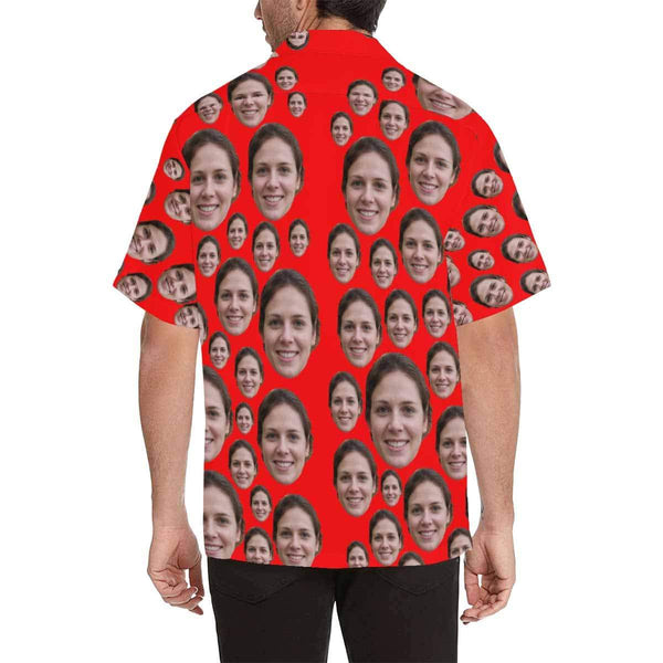 Custom Face Hawaiian Shirt Lover Red Create Your Own Hawaiian Shirt Face on Shirt Birthday Gift for Him