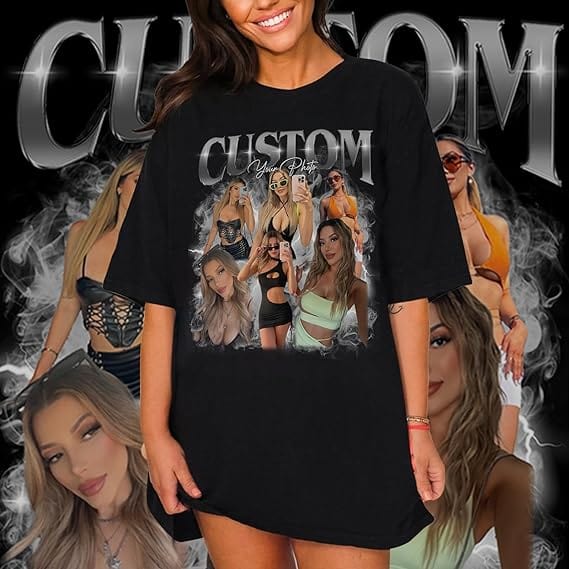 Custom Your Own Bootleg Rap Pure Cotton Tee Shirts Insert Your Design For Men Women (recommend you to choose +2 of your original size)
