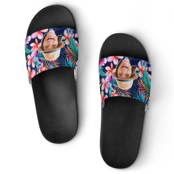 Personalized Tropical Plants Slippers Home Shoes Custom Photo Slide Sandals
