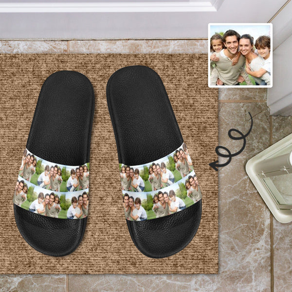 Custom Family Photo Men's Slide Sandals