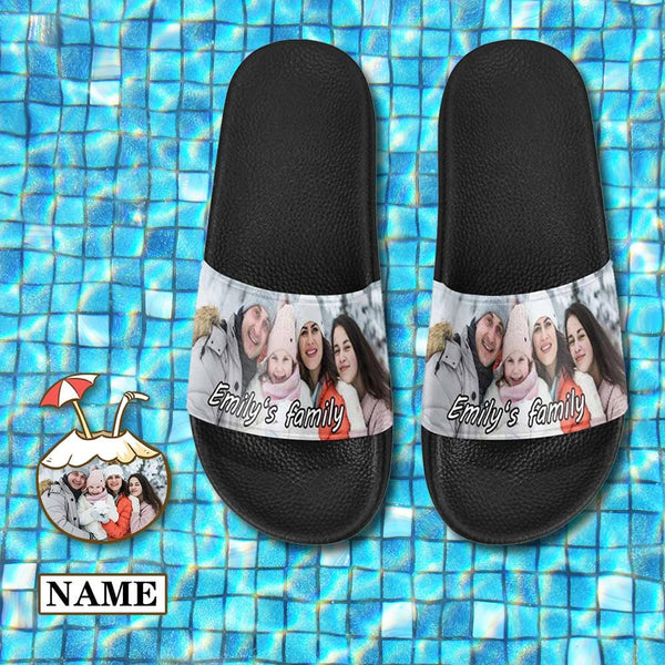 Custom Photo&Name My Family Men's Slide Sandals