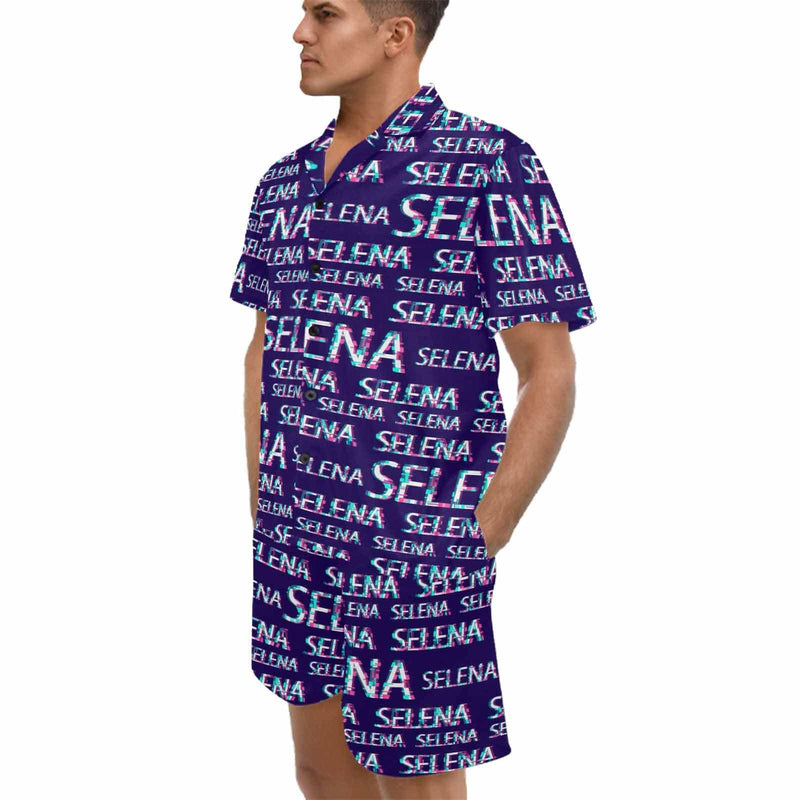 Custom Name TikTok Hawaiian Set Fashion Summer Holiday Hawaiian Shirt & Shorts Set Add Your Own Custom Text